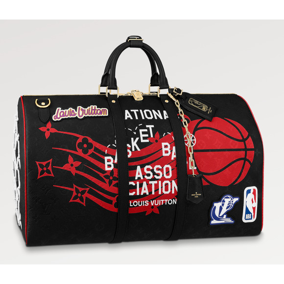 Louis Vuitton Keepall Bandouliere 55 NBA LV Black Basketball Weekend Travel Bag - Picture 5 of 12